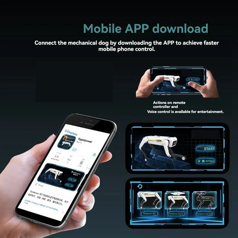 (THPE) AI Robot Intelligent Machine Dog Voice Dialogue AI Robot Phone Remote Control Programming Singing Dancing Machine Dog Kids Toys